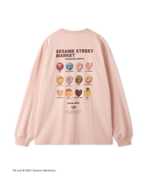 【新品未使用】ドーナツベアワンポイントTシャツ & 総柄ロングパンツ クリーム ドーナツベアワンポイントTシャツ(カットソー・Tシャツ)｜ルーム