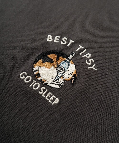 POWER TO THE PEOPLE（パワートゥーザピープル）の「【Power To The People/パワー・トゥ・ザ・ピープル】「GHOSTS/CATS」 ワンポイントロゴ刺繍＆レトロイラスト 袖プリントデザイン ロングスリーブTシャツ/ロンT（Tシャツ/カットソー・メンズ・オフホワイト/ブラック/ライム/ホワイト/ダークグレー/ラベンダー・XL/L/M）」の11枚目の写真