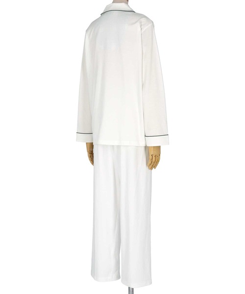 une nana cool（ウンナナクール）の「【綿100％】シルケットスムースパジャマ（ルームウェア/パジャマ・レディース・ホワイト/ブラック・L/M）」の6枚目の写真