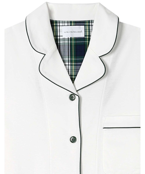 une nana cool（ウンナナクール）の「【綿100％】シルケットスムースパジャマ（ルームウェア/パジャマ・レディース・ホワイト/ブラック・L/M）」の7枚目の写真