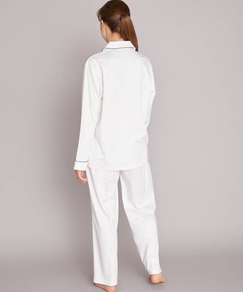 une nana cool（ウンナナクール）の「【綿100％】シルケットスムースパジャマ（ルームウェア/パジャマ・レディース・ホワイト/ブラック・L/M）」の4枚目の写真