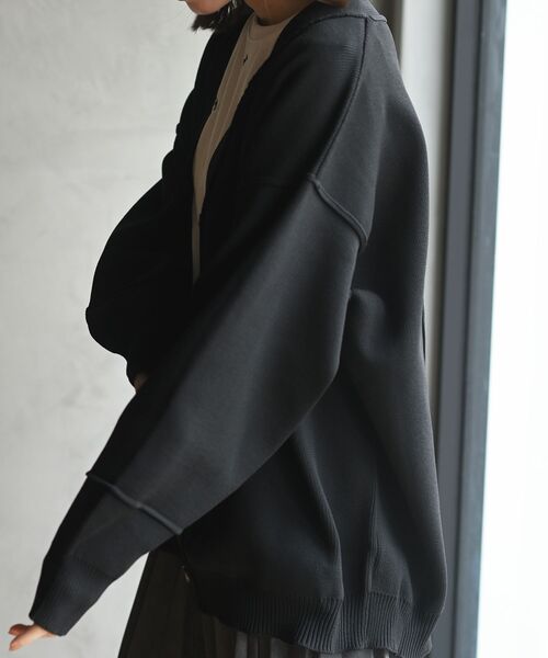 rps(アールピーエス)の「ダンボールニットワイドカーディガン(カーディガン/ボレロ・レディース・ブラック/アイボリー/グリーン/ブルー・フリー)」の18枚目の写真