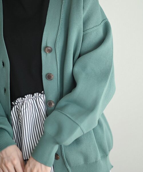 rps(アールピーエス)の「ダンボールニットワイドカーディガン(カーディガン/ボレロ・レディース・ブラック/アイボリー/グリーン/ブルー・フリー)」の17枚目の写真