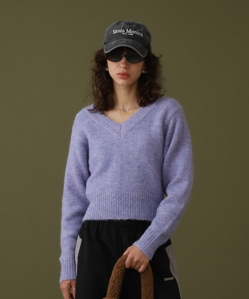【セール】クロップドVネックセーター（ニット/セーター）｜DISPATCHER NO.8（ディスパッチャーナンバーエイト）