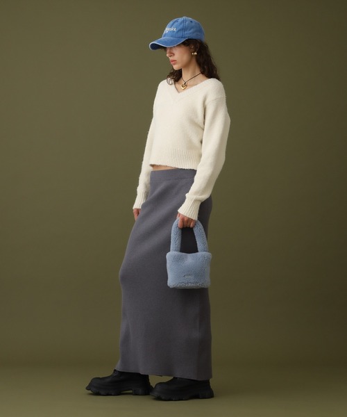 【セール】クロップドVネックセーター（ニット/セーター）｜DISPATCHER NO.8（ディスパッチャーナンバーエイト）