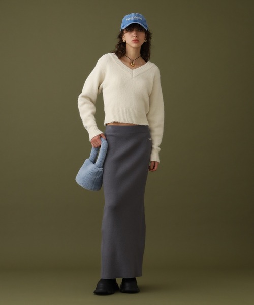 【セール】クロップドVネックセーター（ニット/セーター）｜DISPATCHER NO.8（ディスパッチャーナンバーエイト）