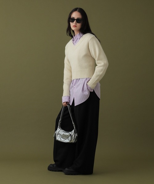 【セール】クロップドVネックセーター（ニット/セーター）｜DISPATCHER NO.8（ディスパッチャーナンバーエイト）