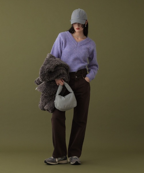 【セール】クロップドVネックセーター（ニット/セーター）｜DISPATCHER NO.8（ディスパッチャーナンバーエイト）