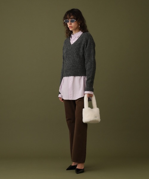 【セール】クロップドVネックセーター（ニット/セーター）｜DISPATCHER NO.8（ディスパッチャーナンバーエイト）