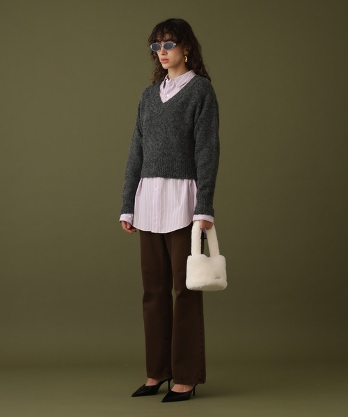 【セール】クロップドVネックセーター（ニット/セーター）｜DISPATCHER NO.8（ディスパッチャーナンバーエイト）