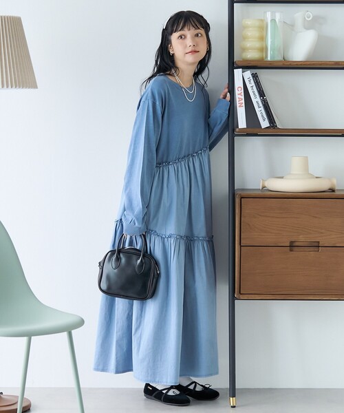 美品✨バーニーズニューヨーク　長袖ロングワンピース　バイカラー　白黒　フリル裾 楽天市場】バイカラーワンピース 白黒ワンピース ガーリー