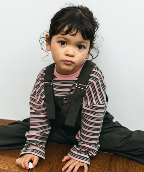 ooju（オージュ）の「【ooju】ナイロンサロペット（サロペット/オーバーオール・キッズ・カーキ/ネイビー・1/2/3）」の4枚目の写真