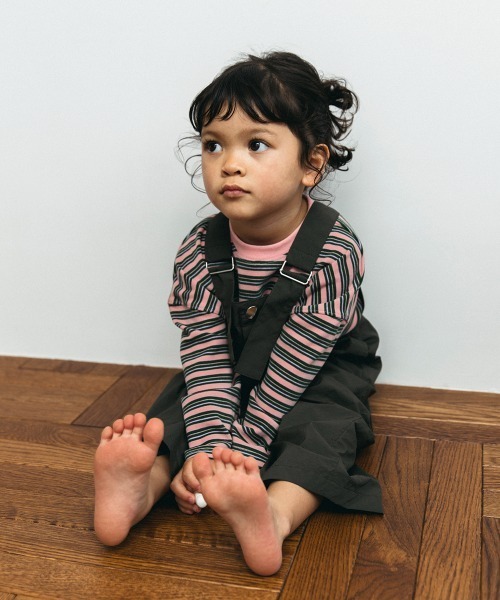 ooju（オージュ）の「【ooju】ナイロンサロペット（サロペット/オーバーオール・キッズ・カーキ/ネイビー・1/2/3）」の3枚目の写真