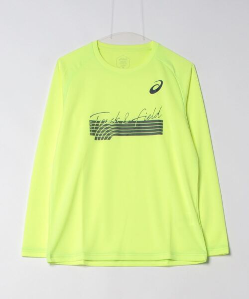 ASICS(アシックス)の「アシックス ASICS MEN GRAPHIC LONG SLEEVE TOP(Tシャツ/カットソー・メンズ・イエロー・S/M/L/XL)」の1枚目の写真
