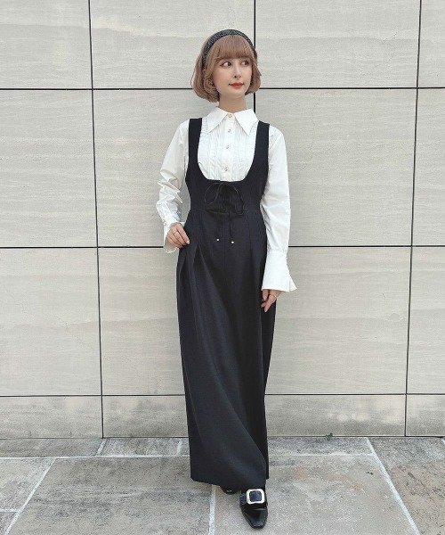 an another angelus（アンアナザーアンジェラス）の「ロングポイントカラーシャツ/ananotherangelus（シャツ/ブラウス・レディース・オフホワイト/ライトブルー・FREE）」の5枚目の写真