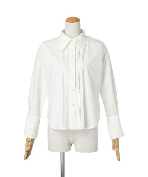 an another angelus（アンアナザーアンジェラス）の「ロングポイントカラーシャツ/ananotherangelus（シャツ/ブラウス・レディース・オフホワイト/ライトブルー・FREE）」の6枚目の写真