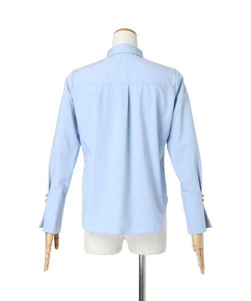 an another angelus（アンアナザーアンジェラス）の「ロングポイントカラーシャツ/ananotherangelus（シャツ/ブラウス・レディース・オフホワイト/ライトブルー・FREE）」の8枚目の写真
