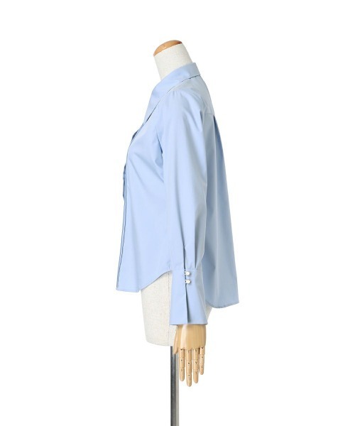 an another angelus（アンアナザーアンジェラス）の「ロングポイントカラーシャツ/ananotherangelus（シャツ/ブラウス・レディース・オフホワイト/ライトブルー・FREE）」の9枚目の写真