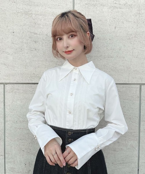 セール】ロングポイントカラーシャツ/ananotherangelus（シャツ