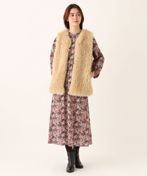 Afternoon Tea（アフタヌーンティー）の「フェイクファーベスト（ベスト・レディース・グレー/ベージュ・MEDIUM）」の5枚目の写真