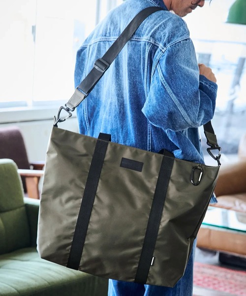 ADAM PATEK(アダムパテック)の「ADAMPATEK/firm polyester tote bag/ポリエステルビッグトートバッグ(AP2429025)(トートバッグ・レディース・カーキ/ブラック・FREE)」の3枚目の写真