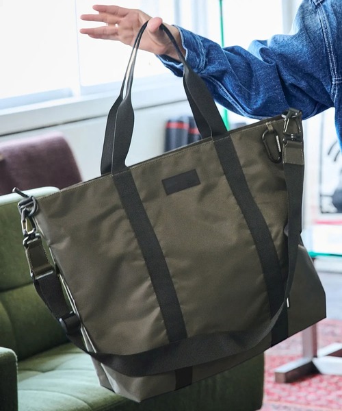ADAM PATEK(アダムパテック)の「ADAMPATEK/firm polyester tote bag/ポリエステルビッグトートバッグ(AP2429025)(トートバッグ・レディース・カーキ/ブラック・FREE)」の5枚目の写真