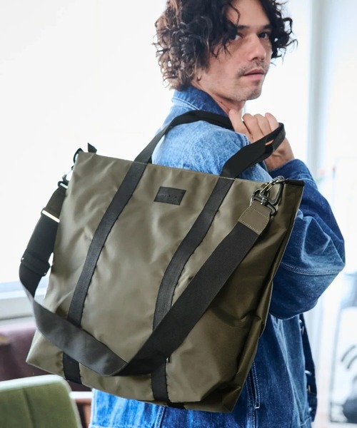 ADAM PATEK(アダムパテック)の「ADAMPATEK/firm polyester tote bag/ポリエステルビッグトートバッグ(AP2429025)(トートバッグ・レディース・カーキ/ブラック・FREE)」の7枚目の写真