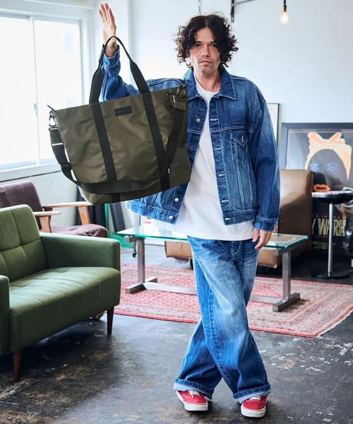 ADAM PATEK(アダムパテック)の「ADAMPATEK/firm polyester tote bag/ポリエステルビッグトートバッグ(AP2429025)(トートバッグ・レディース・カーキ/ブラック・FREE)」の8枚目の写真