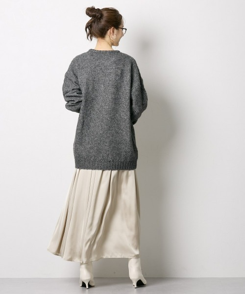 slattgir(スラットジール)の「高身長 ケーブルニットチュニック (トールサイズ)(ニット/セーター・レディース・チャコール/ベージュ/ブルー系・M~L/LL~3L)」の6枚目の写真