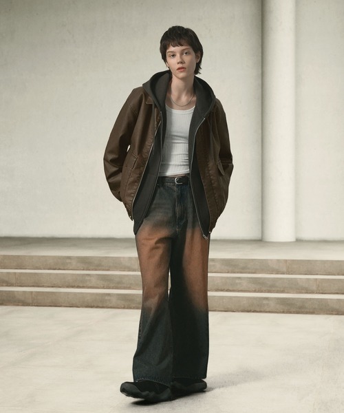 EMMA CLOTHES(エマクローズ)の「ヴィンテージメイク オーバーサイズA-2ブルゾン(ブルゾン・メンズ・ブラック/ダークブラウン・M/L)」の7枚目の写真