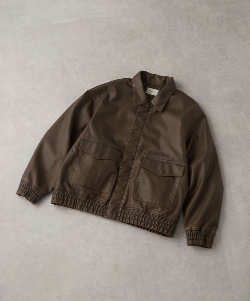 EMMA CLOTHES(エマクローズ)の「ヴィンテージメイク オーバーサイズA-2ブルゾン(ブルゾン・メンズ・ブラック/ダークブラウン・M/L)」の11枚目の写真