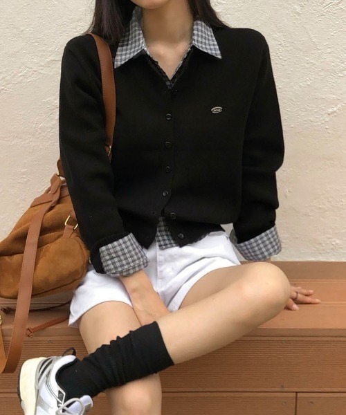 BEIDELLI（ベイデリー）の「[BELLIDE MADE] デイリーラウンドペンダントカーディガン（カーディガン/ボレロ・レディース・ネイビー/レッド/ブルー/グレー/ブラック/アイボリー・FREE）」の4枚目の写真