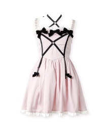 Back ruffle ribbon harness one piece
