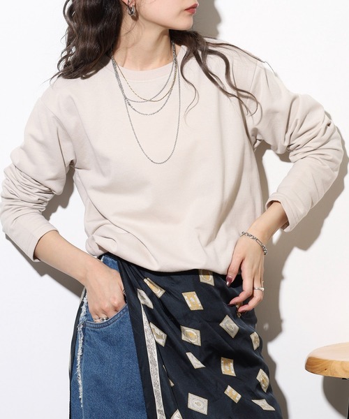 FUNALIVE(ファンアライブ)の「ユニセックス 天竺 裏起毛 無地 ロンT(Tシャツ/カットソー・メンズ・ブラック/グレー/ボルドー/アイボリー/チャコールグレー/アイボリー系・L/LL/M)」の5枚目の写真