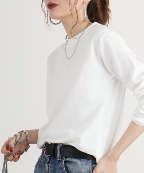 FUNALIVE(ファンアライブ)の「ユニセックス 天竺 裏起毛 無地 ロンT(Tシャツ/カットソー・メンズ・ブラック/グレー/ボルドー/アイボリー/チャコールグレー/アイボリー系・L/LL/M)」の7枚目の写真