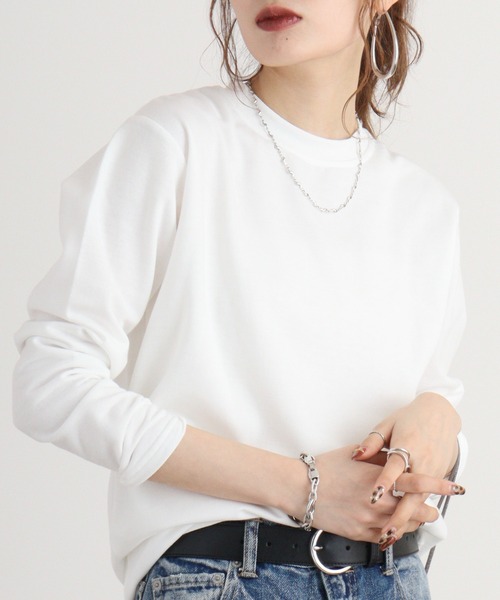 FUNALIVE(ファンアライブ)の「ユニセックス 天竺 裏起毛 無地 ロンT(Tシャツ/カットソー・メンズ・ブラック/グレー/ボルドー/アイボリー/チャコールグレー/アイボリー系・L/LL/M)」の9枚目の写真
