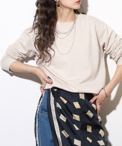FUNALIVE(ファンアライブ)の「ユニセックス 天竺 裏起毛 無地 ロンT(Tシャツ/カットソー・メンズ・ブラック/グレー/ボルドー/アイボリー/チャコールグレー/アイボリー系・L/LL/M)」の21枚目の写真