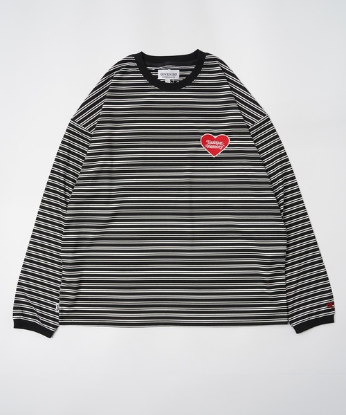 MEMORY】ハートロゴ ボーダー L/S Tシャツ / Heart Logo Striped