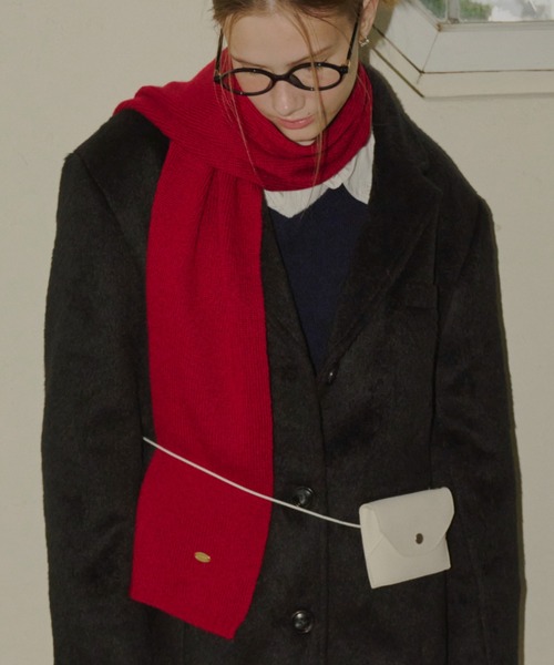 GIUNON（ジウノン）の「long knit charm muffler / ロングニットチャームマフラー（マフラー・レディース・グレー/ブルー/レッド/イエロー・FREE）」の17枚目の写真