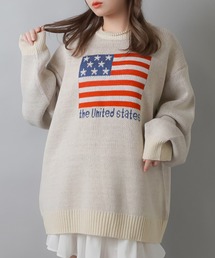 WORLD国旗ビッグジャガードニット