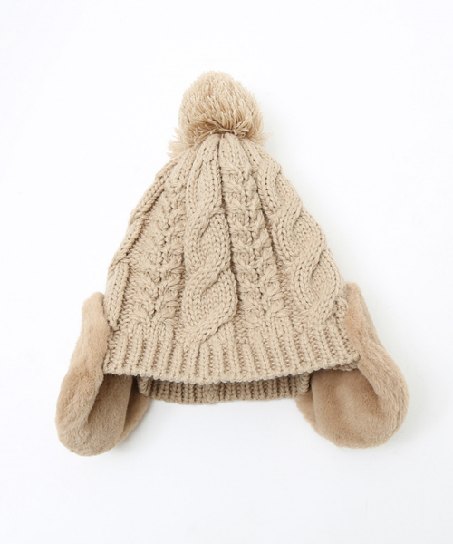 Ruben（ルーベン）の「【RUBEN / ルーベン】イヤーマフ付き裏ボアニットキャップ / RUS-8053（ニットキャップ/ビーニー・レディース・ブルー/アイボリー/ライトグレー/ベージュ/ラベンダー/グレー/ブラック/グレイッシュベージュ・フリー）」の11枚目の写真