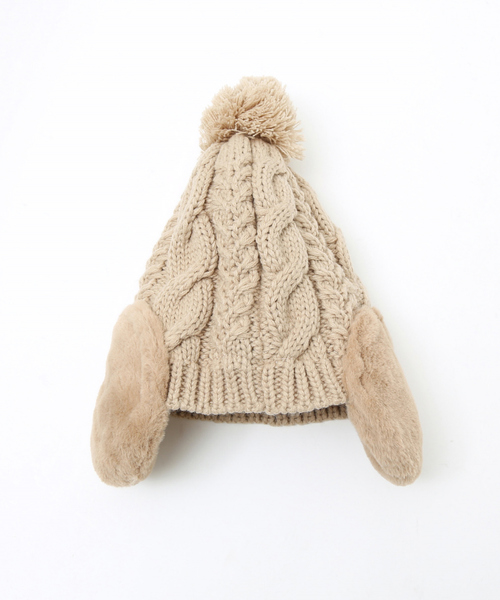 Ruben（ルーベン）の「【RUBEN / ルーベン】イヤーマフ付き裏ボアニットキャップ / RUS-8053（ニットキャップ/ビーニー・レディース・ブルー/アイボリー/ライトグレー/ベージュ/ラベンダー/グレー/ブラック/グレイッシュベージュ・フリー）」の12枚目の写真