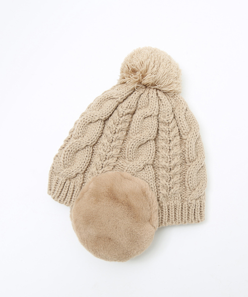 Ruben（ルーベン）の「【RUBEN / ルーベン】イヤーマフ付き裏ボアニットキャップ / RUS-8053（ニットキャップ/ビーニー・レディース・ブルー/アイボリー/ライトグレー/ベージュ/ラベンダー/グレー/ブラック/グレイッシュベージュ・フリー）」の13枚目の写真