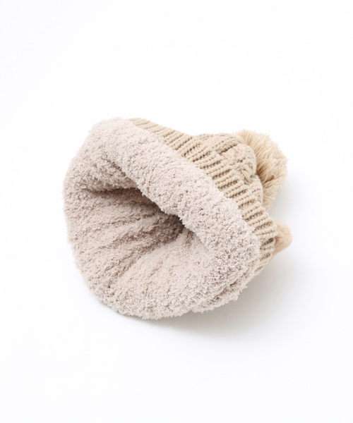 Ruben（ルーベン）の「【RUBEN / ルーベン】イヤーマフ付き裏ボアニットキャップ / RUS-8053（ニットキャップ/ビーニー・レディース・ブルー/アイボリー/ライトグレー/ベージュ/ラベンダー/グレー/ブラック/グレイッシュベージュ・フリー）」の14枚目の写真