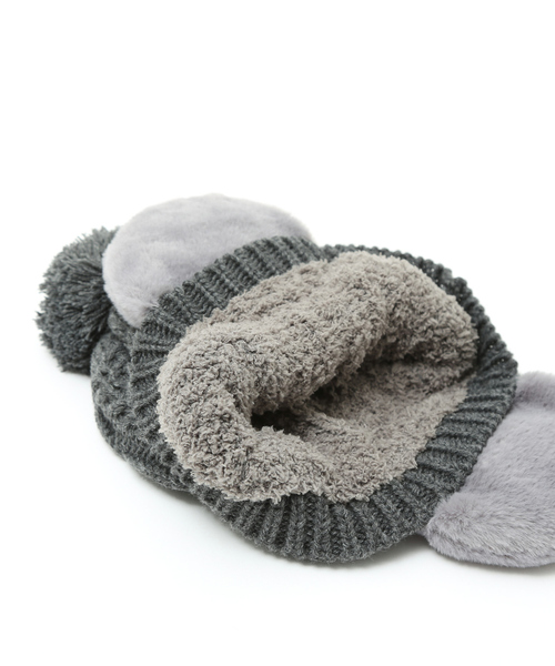 Ruben（ルーベン）の「【RUBEN / ルーベン】イヤーマフ付き裏ボアニットキャップ / RUS-8053（ニットキャップ/ビーニー・レディース・ブルー/アイボリー/ライトグレー/ベージュ/ラベンダー/グレー/ブラック/グレイッシュベージュ・フリー）」の16枚目の写真