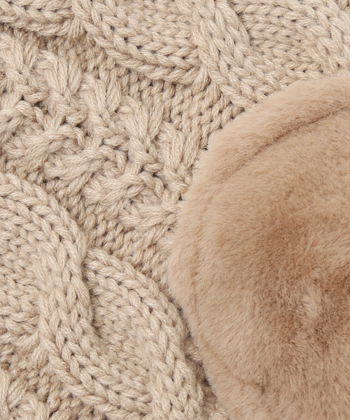 Ruben（ルーベン）の「【RUBEN / ルーベン】イヤーマフ付き裏ボアニットキャップ / RUS-8053（ニットキャップ/ビーニー・レディース・ブルー/アイボリー/ライトグレー/ベージュ/ラベンダー/グレー/ブラック/グレイッシュベージュ・フリー）」の19枚目の写真