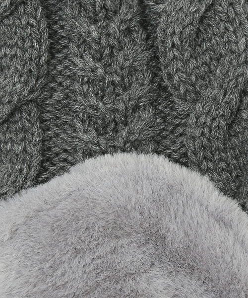 Ruben（ルーベン）の「【RUBEN / ルーベン】イヤーマフ付き裏ボアニットキャップ / RUS-8053（ニットキャップ/ビーニー・レディース・ブルー/アイボリー/ライトグレー/ベージュ/ラベンダー/グレー/ブラック/グレイッシュベージュ・フリー）」の22枚目の写真