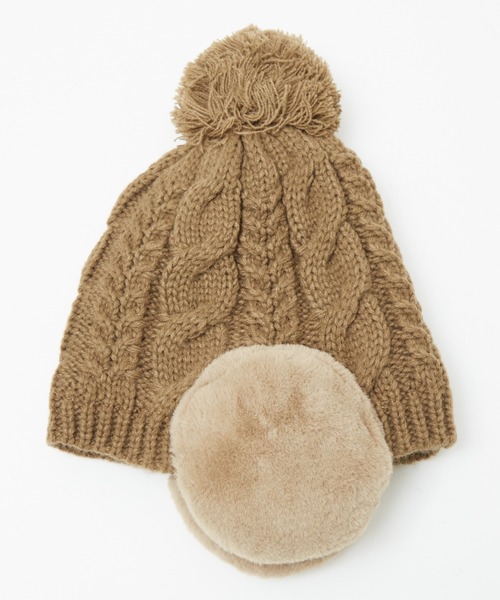 Ruben（ルーベン）の「【RUBEN / ルーベン】イヤーマフ付き裏ボアニットキャップ / RUS-8053（ニットキャップ/ビーニー・レディース・ブルー/アイボリー/ライトグレー/ベージュ/ラベンダー/グレー/ブラック/グレイッシュベージュ・フリー）」の9枚目の写真