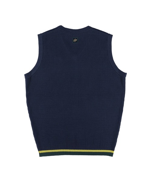 ZOY(ゾーイ)の「MENS 針抜き畦ニットベスト(ベスト・メンズ・ネイビー/ブラウン・MEDIUM/LARGE/SMALL)」の6枚目の写真