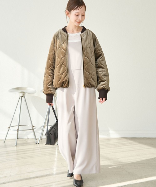 ROPE' PICNIC(ロペピクニック)の「ベロア×タフタリバーシブルブルゾン(ブルゾン・レディース・ダークブラウン/ブラック・38)」の3枚目の写真
